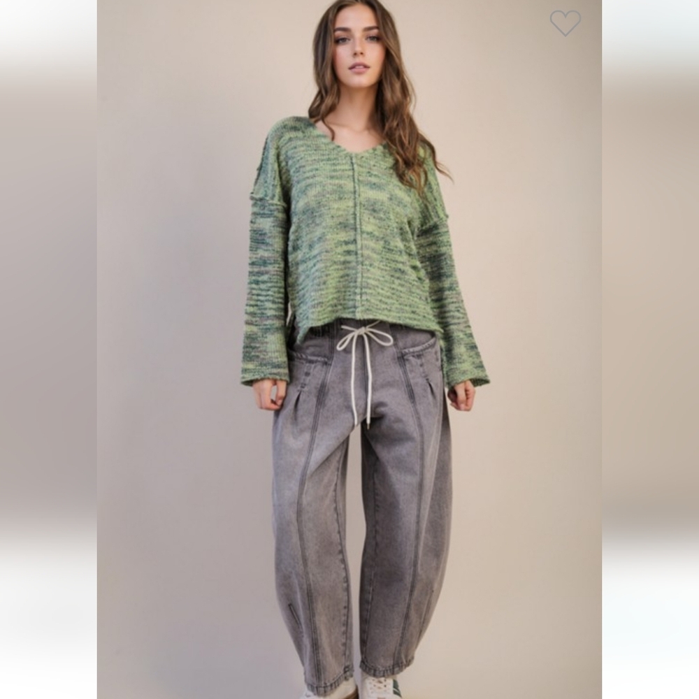 Gray Wash Barrel Jeans - Picture 2 of 2